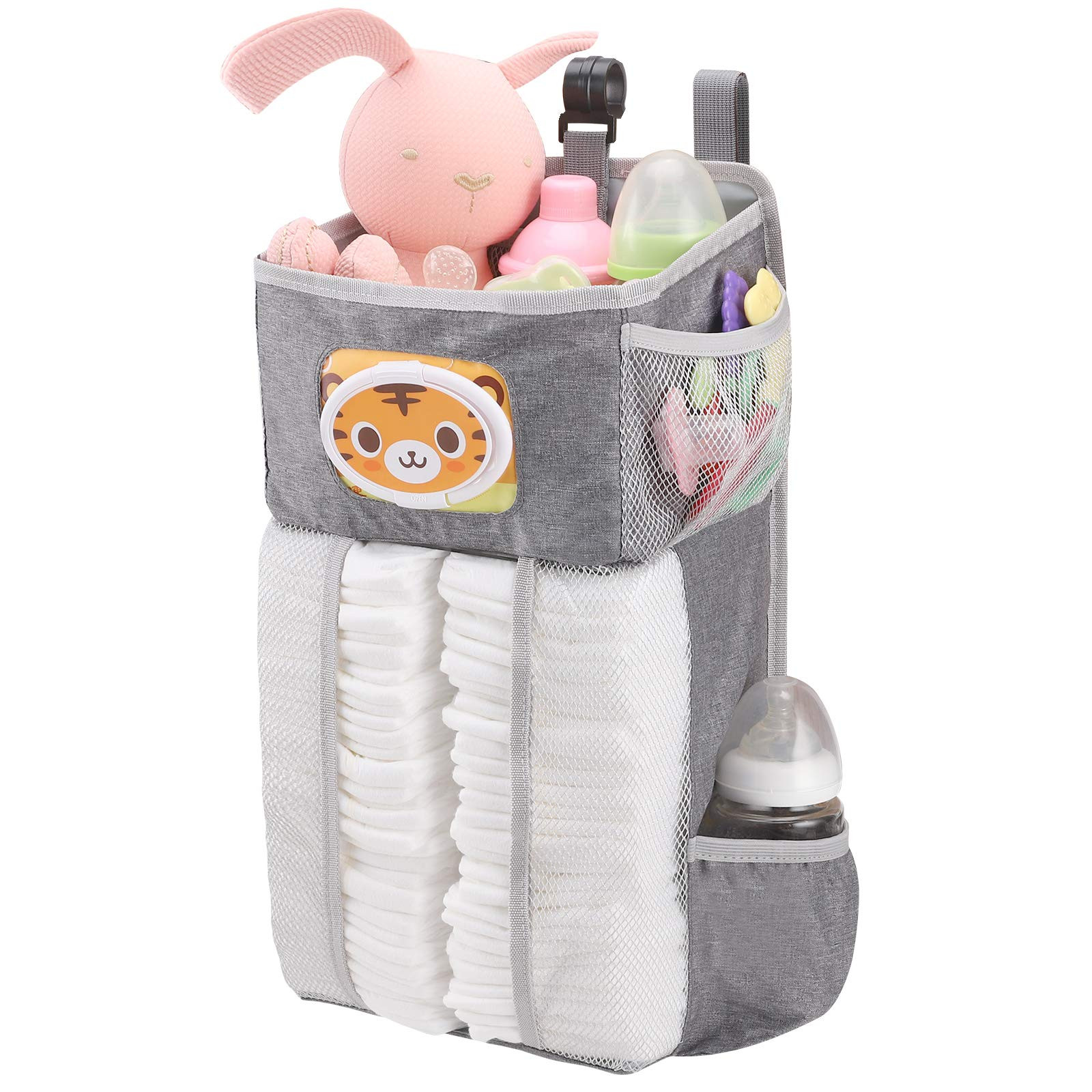 Accmor Hanging Baby Diaper Caddy Organizer, Diaper Stacker, Baby Crib Hanging Classified Storage ... | Amazon (US)