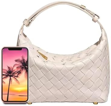 Woven Purse for Women, Braided Vegan Leather Woven Bag, Slouchy Mini Hobo Tote Purses, Small Top-... | Amazon (US)
