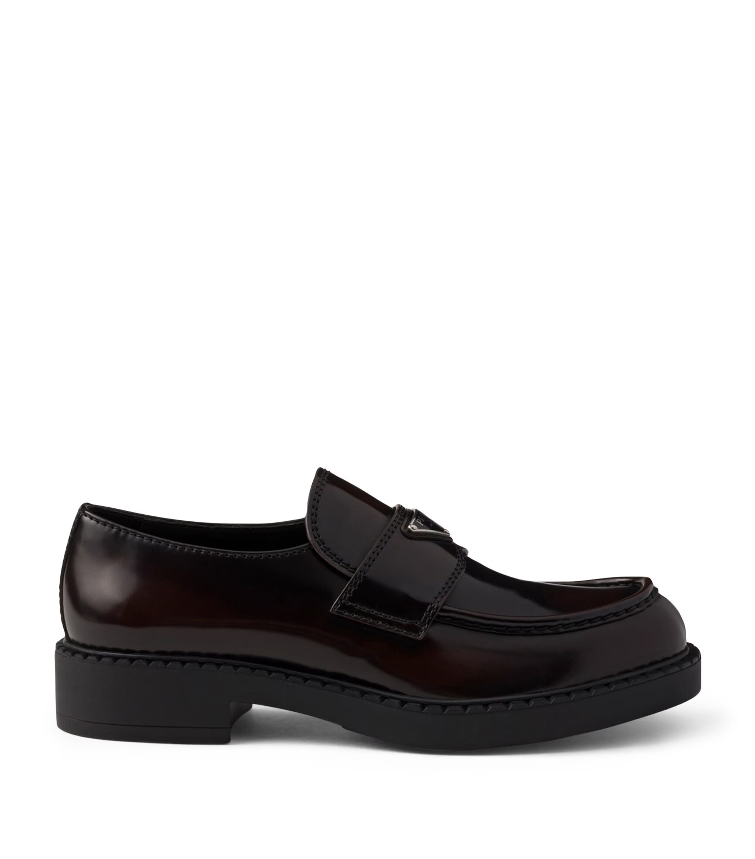 Prada Leather Logo Plaque Loafers | Harrods