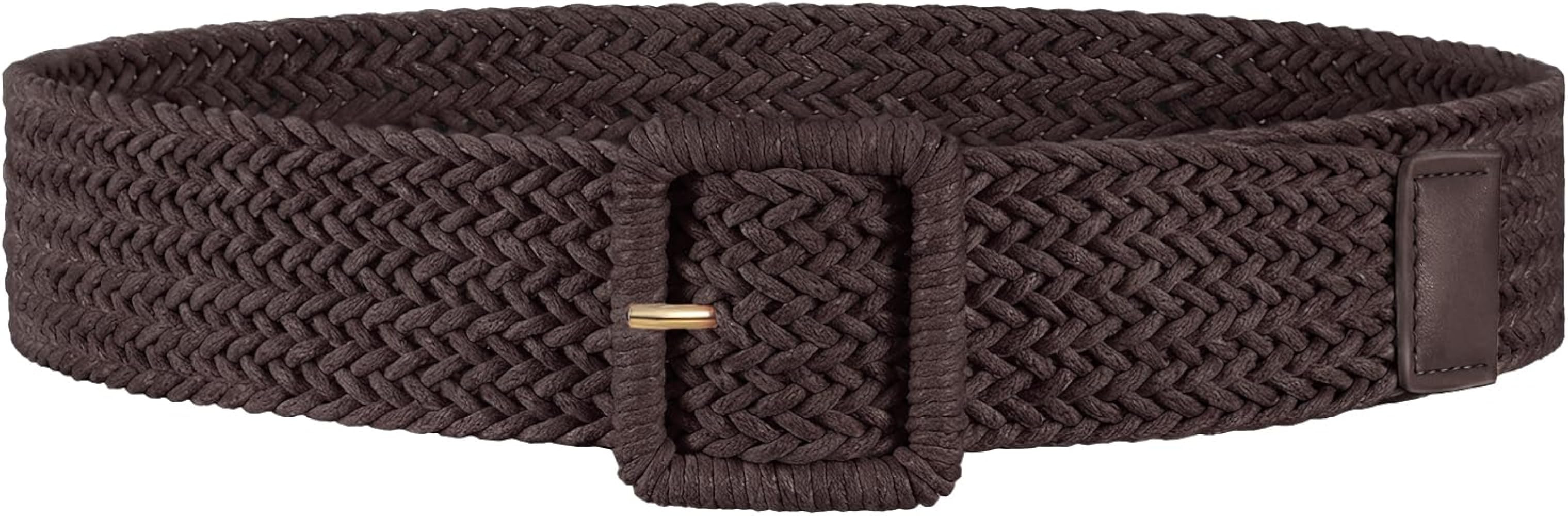 JASGOOD Women's Wide Straw Woven Boho Belt - Raffia Rattan Waist Strap for Summer Dresses & Jeans | Amazon (US)