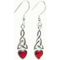 Celtic Heart Earrings With Red Cz All Sterling Silver French Hook Or Leverback Option Valentine Sweetheart Gift Boxed | Etsy (US)