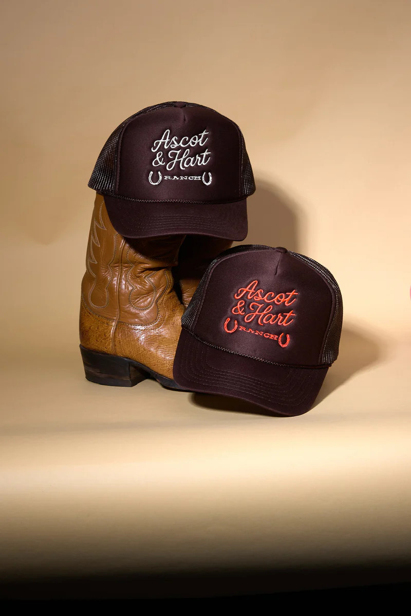 A+H Double Horseshoe Embroidered Trucker | Ascot + Hart