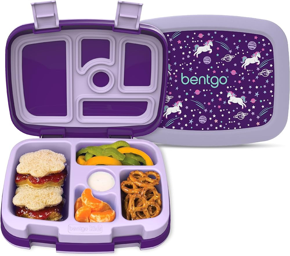 Bentgo® Kids Prints Leak-Proof, 5-Compartment Bento-Style Kids Lunch Box - Ideal Portion Sizes f... | Amazon (US)