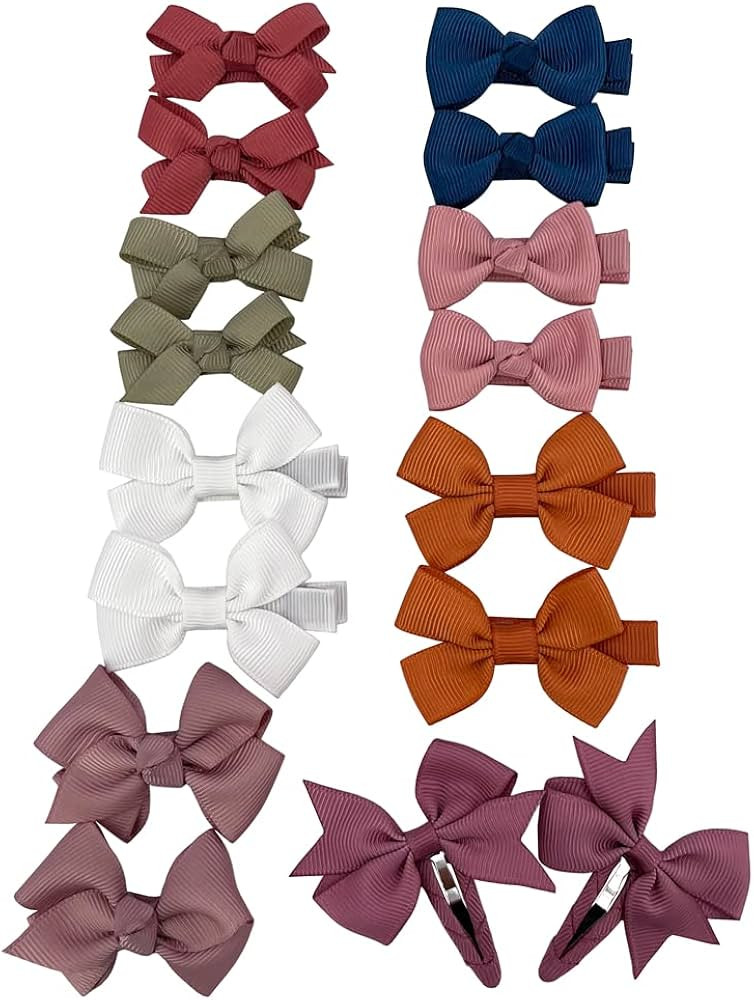 Boutique Baby Hair Clips Toddler Tiny Hair Bow Snap Clips Infant Baby Girls Kids Hairbow (Assorte... | Amazon (US)