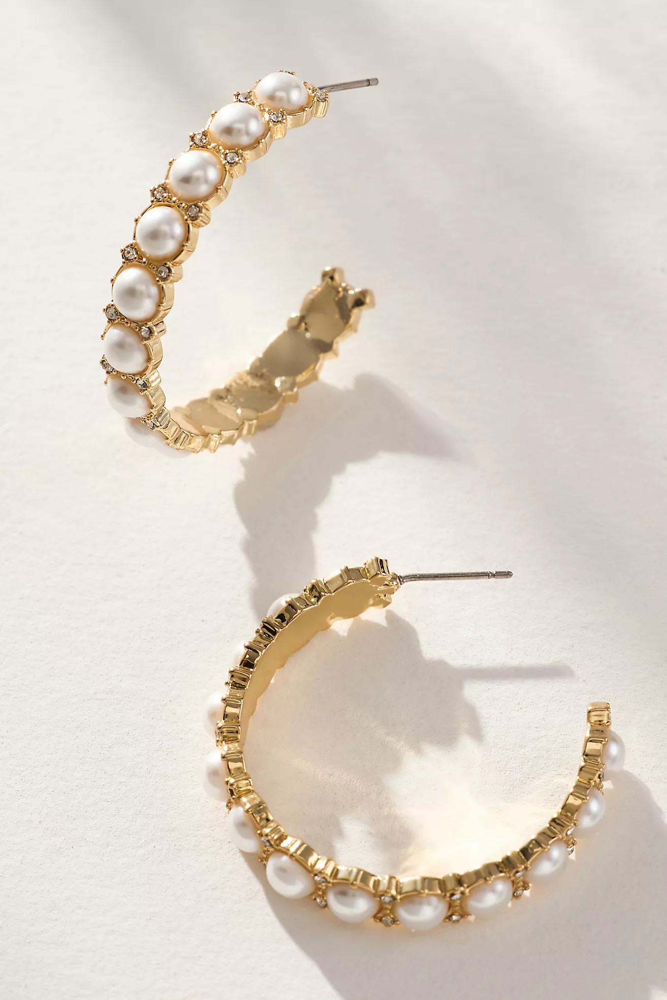 BaubleBar Eloise Pearl Hoop Earrings | Anthropologie (US)