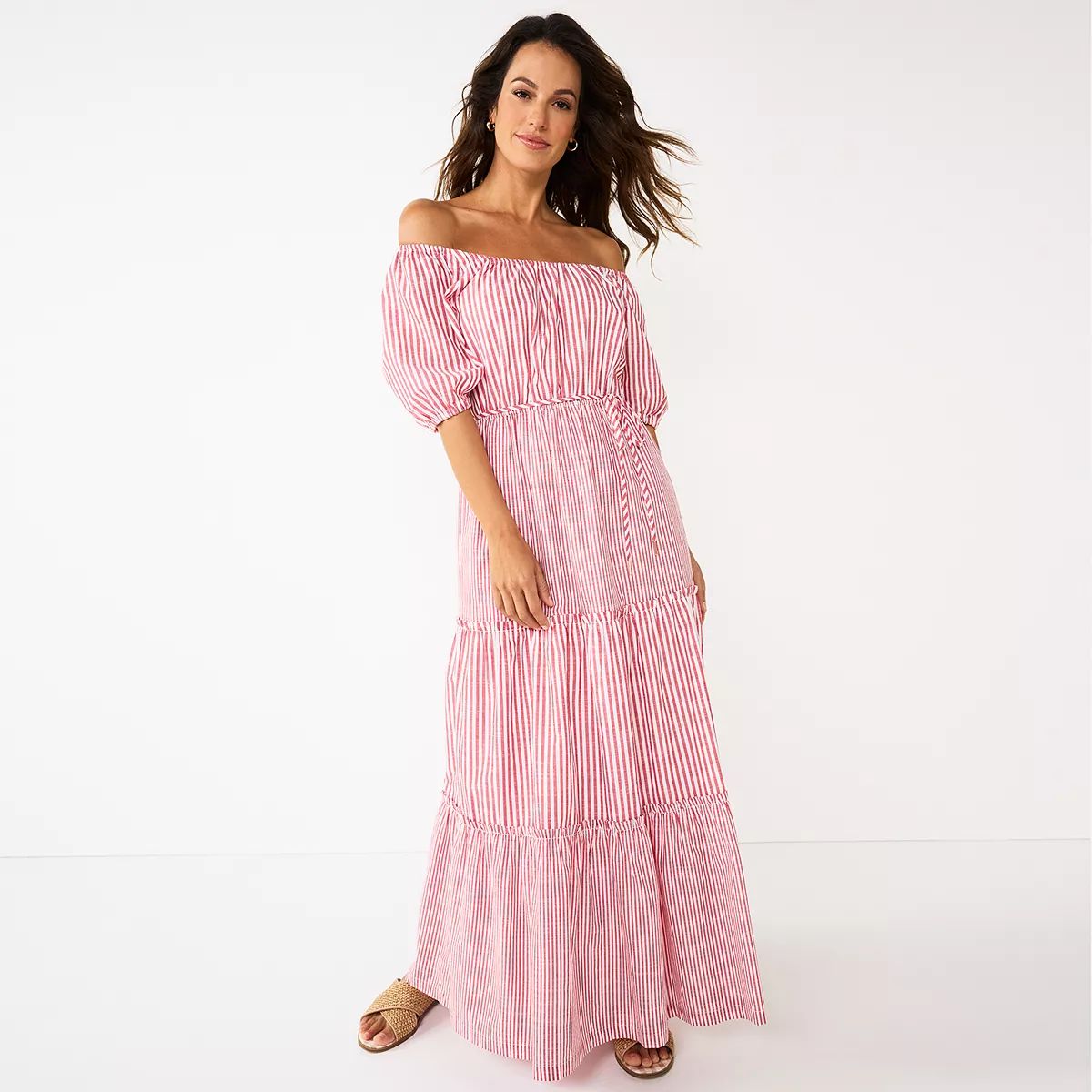 Women's DRAPER JAMES RSVP™ Short Sleeve Tiered Maxi Dress | Kohl's
