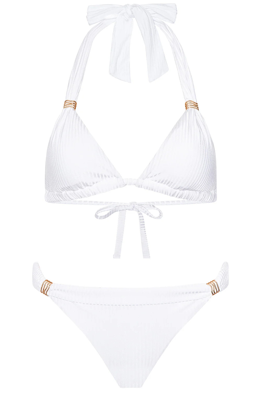 Malta Bikini White Ribbed Set | VETCHY LLC