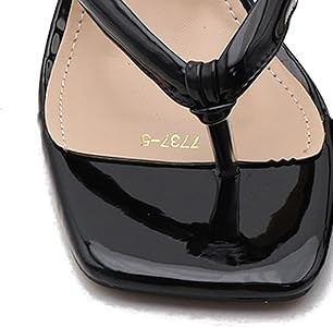 Women's Open Square Toe Kitten Heels Thong Sandals Lightweight Non Slip Comfortable Slip-On Dress... | Amazon (US)
