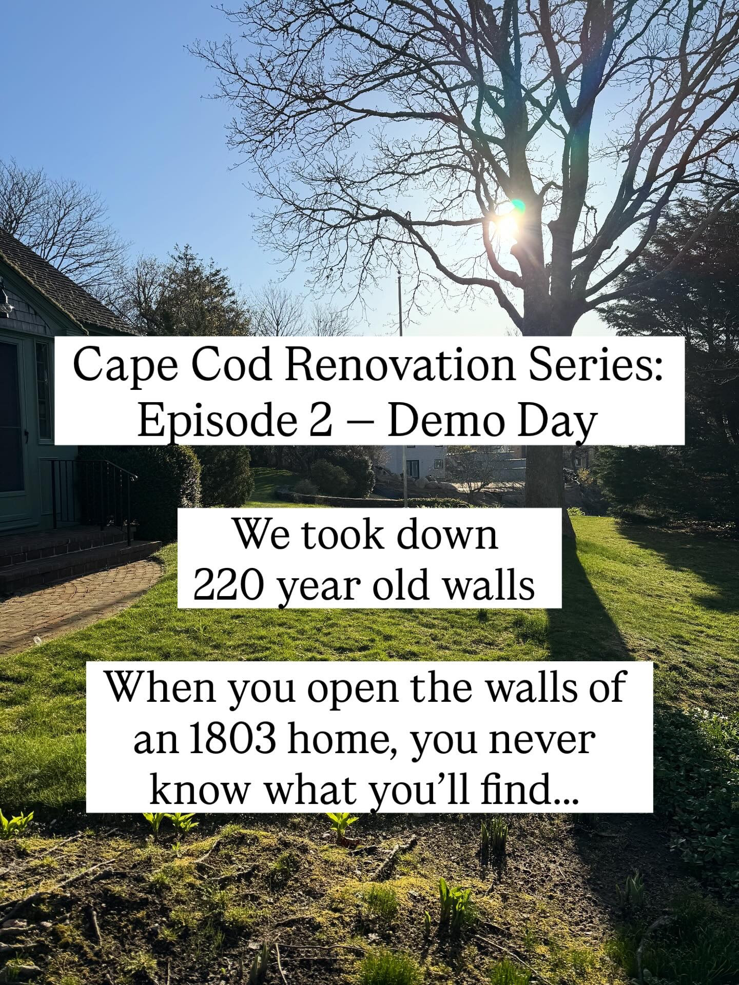 Demo day on Cape Cod 🏡
 They say every renovation starts with chaos — and they’re not wrong. The week began pulling down walls, uncovering 140 years of craftsmanship, and getting our first real glimpse of how this 1803 home will come back to life.

Our goal isn’t to modernize it completely — it’s to open it up, brighten it, and preserve every bit of history that makes this home so special to our family.

It’s equal parts emotional and exciting watching decades of memories meet new beginnings.
 This is Episode 2 in our Cape Cod Renovation Series — and it’s just getting good.

💬 Tell me — would you ever take on a historic home renovation? 📌 Save this post to follow the journey from demo to the final reveal next month.

Cape Cod renovation, historic home renovation, demo day, 1800s house remodel, old home renovation before and after, New England home restoration, Cape Cod farmhouse, family home renovation, before and after transformation, old house charm

#CapeCodRenovation #DemoDay #HistoricHome #OldHouseCharm #HomeRestoration #BeforeAndAfter #RenovationJourney #NewEnglandHome #FamilyHome #HomeTransformation #CapeCodLiving #TimelessDesign #ClassicHome #RenovatingAnOldHome #ATallDrinkOfStyle