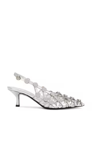 Grid 50mm Slingback in Silver | Revolve Clothing (Global)