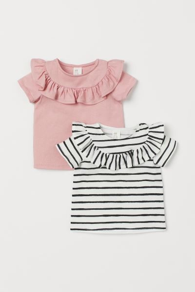 2-pack Ruffle-trimmed Tops | H&M (US + CA)