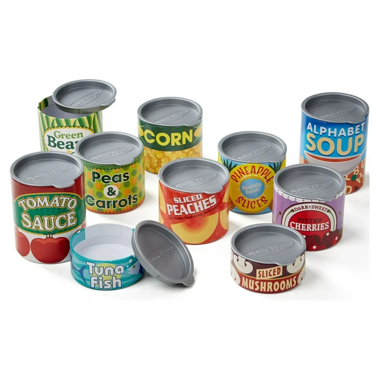 Melissa & Doug Let's Play House! Grocery Cans Play Food Kitchen Accessory - 10 Stackable Cans Wit... | Walmart (US)