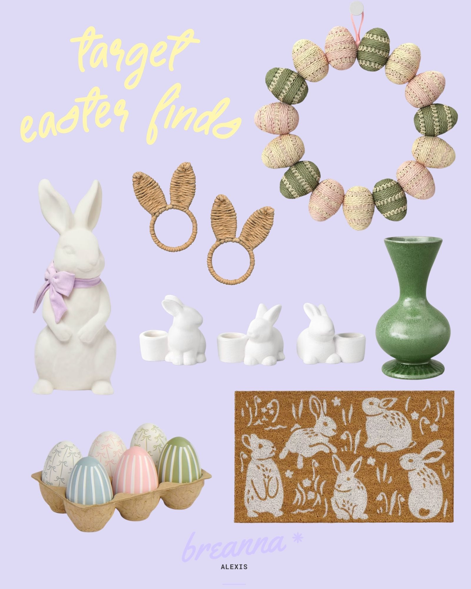Target Easter decor! I love this egg wreath and bunny doormat. 

 #LTKmomlife #LTKSeasonal #LTKHome