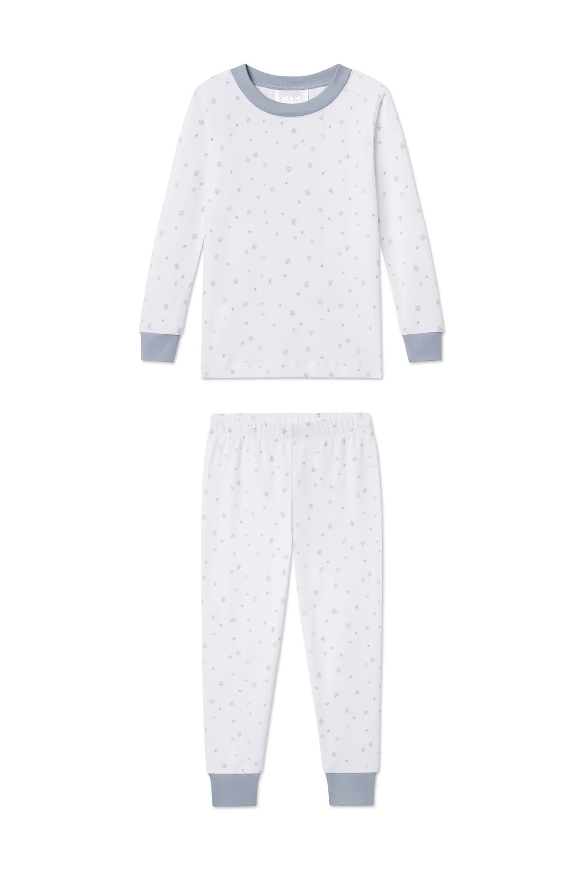 Kids Long-Long Set in Blue Snowflake | Lake Pajamas