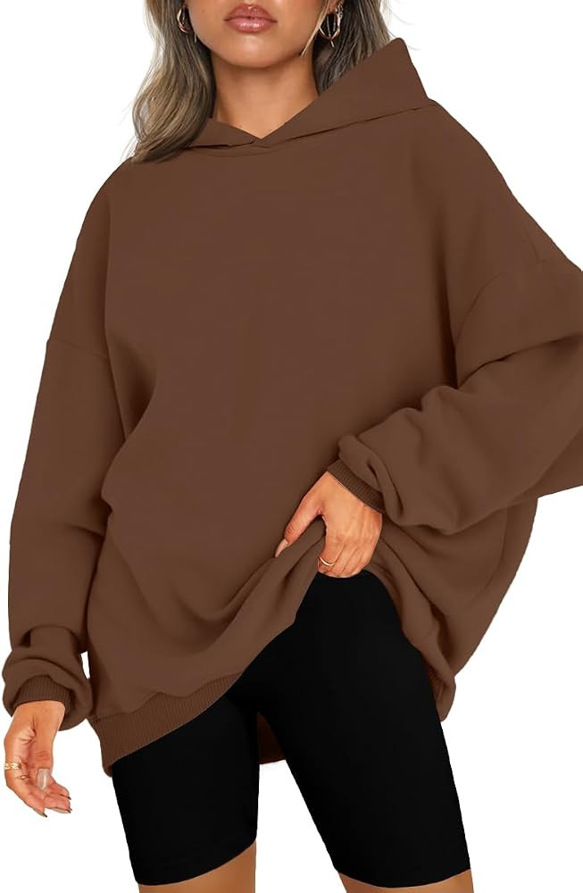 AUTOMET Womens Oversized Hoodies Fleece Sweatshirts Hooded Pullover 2023 Fashion Fall Clothes Tre... | Amazon (US)