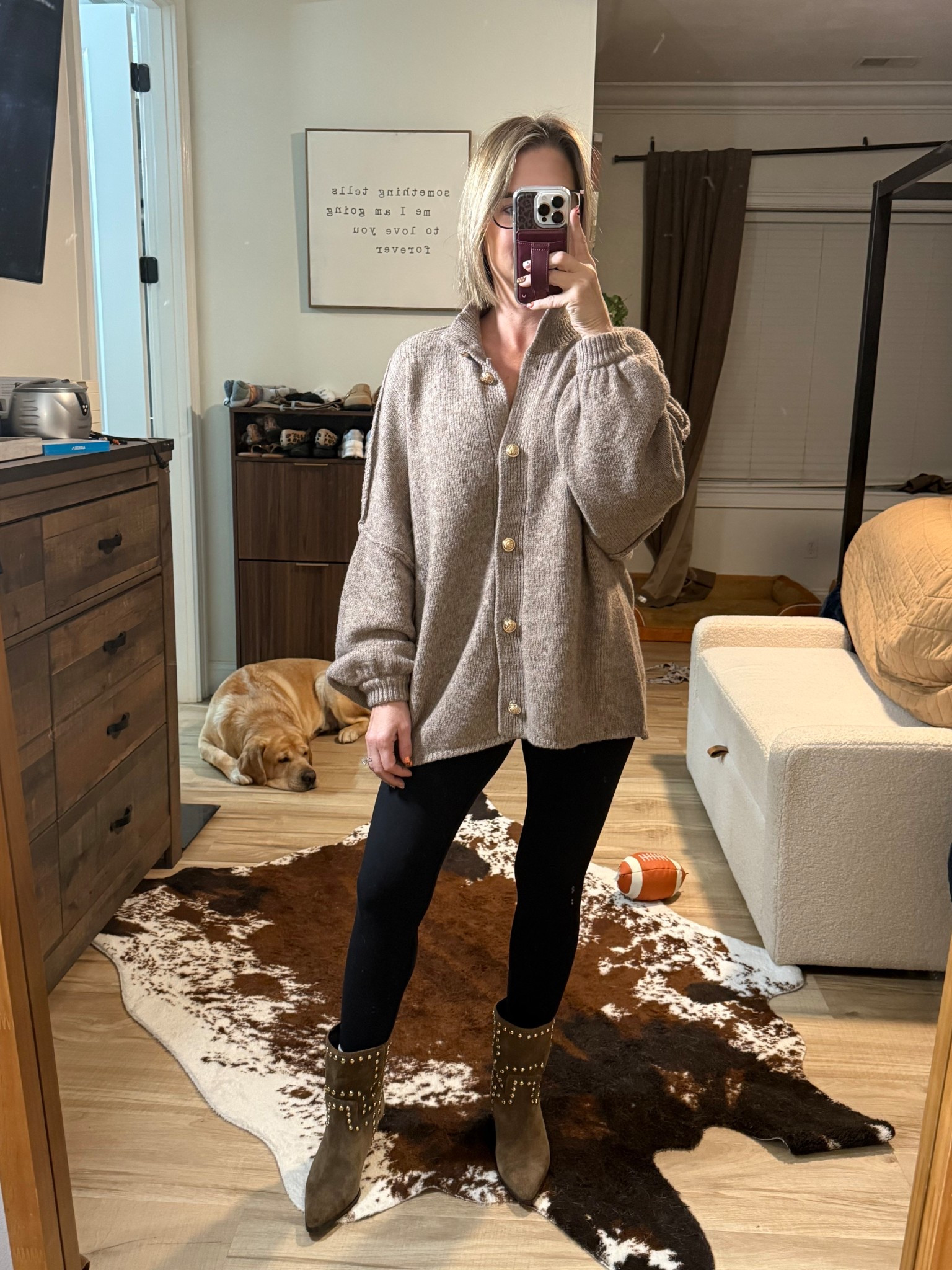 Cardigan small
Leggings medium size
Boots TTS


#LTKPetite #LTKOver40 #LTKStyleTip