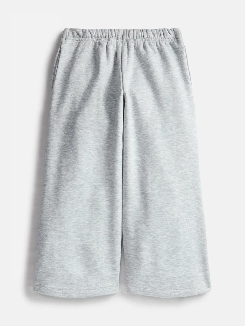 Wonder Nation Girls Wide Leg Sweatpants with Crochet Trim, Sizes 4-18 & Plus | Walmart (US)