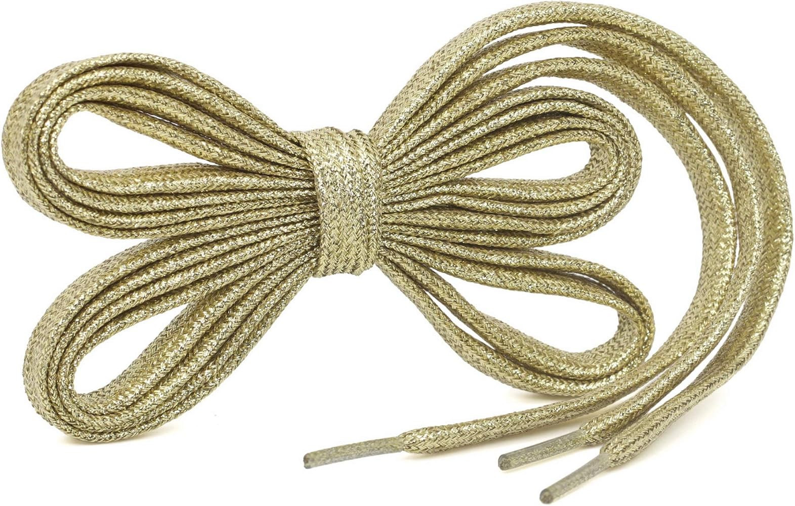 Amazon.com: Flat Shiny Metallic Glitter Shoelaces Light Gold WEGOODZF Sequin Flat Shoe Strings[2 ... | Amazon (US)