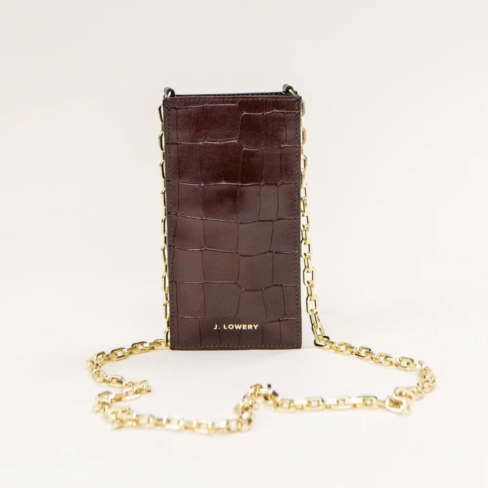 J. LOWERY PHONE POUCH | Merlot Croc | J. LOWERY