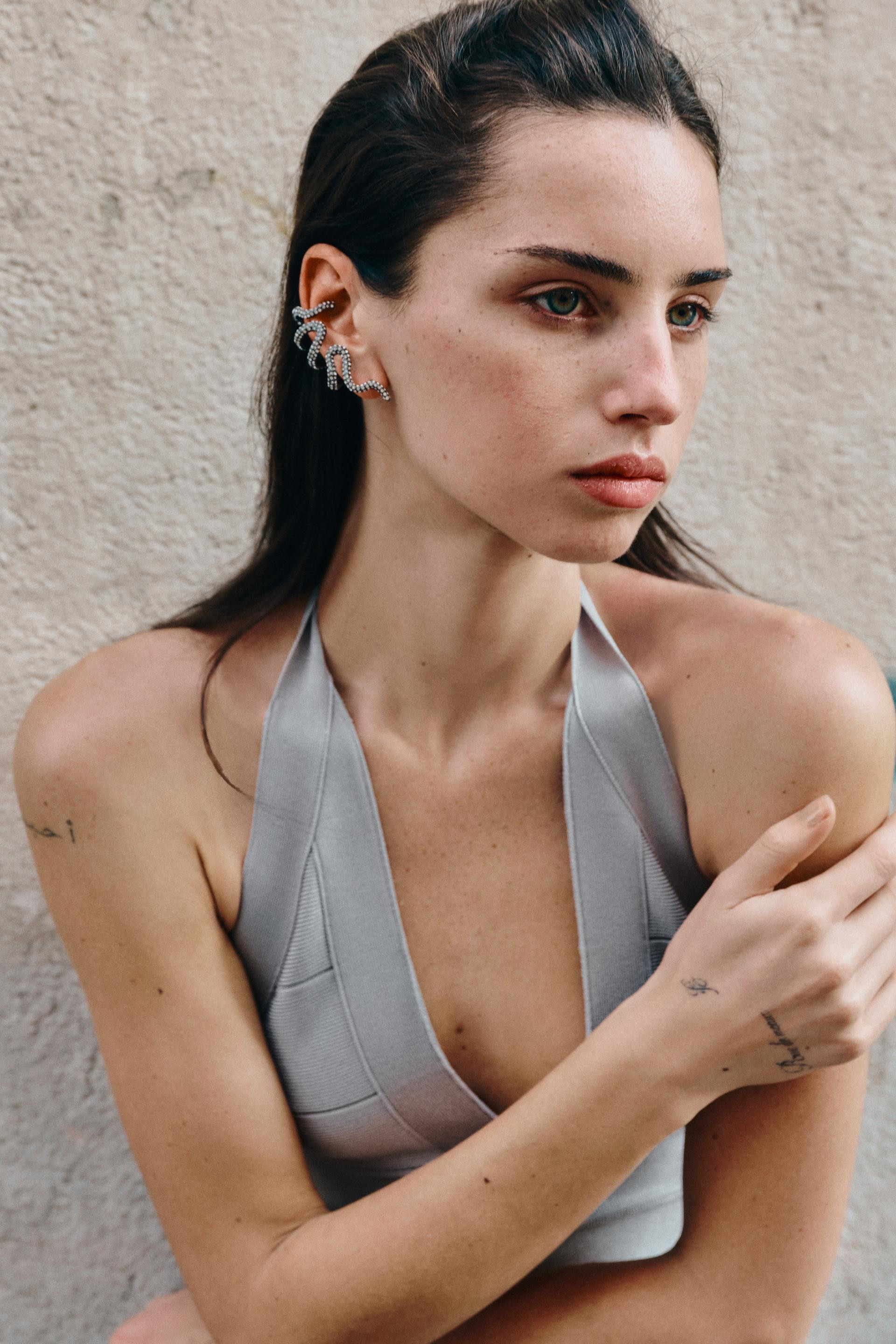 Zara - Pack Of 2 Sparkly Ear Cuff Earrings - Gray - M - Woman | Zara US