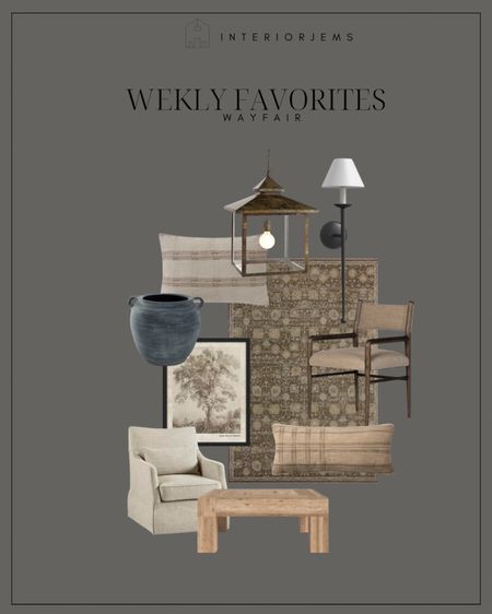 This week, Favorites from Wayfair, furniture and decor, new area, rug, Accent chair, chunky coffee table, take an extra 15% off, living room, furniture on sale, lantern, statement, wall, sconce, affordable table, vase, framed art set of four, sketch art

#LTKstyletip #LTKhome #LTKsalealert