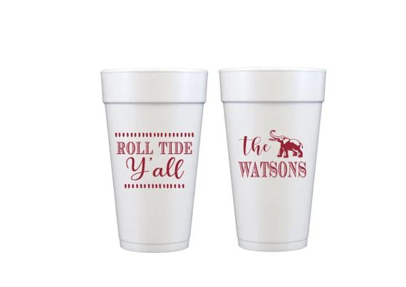 Tailgating cups, Football cups, Tailgate party cups, Personalized cups, Foam cups, Customizable f... | Etsy (US)