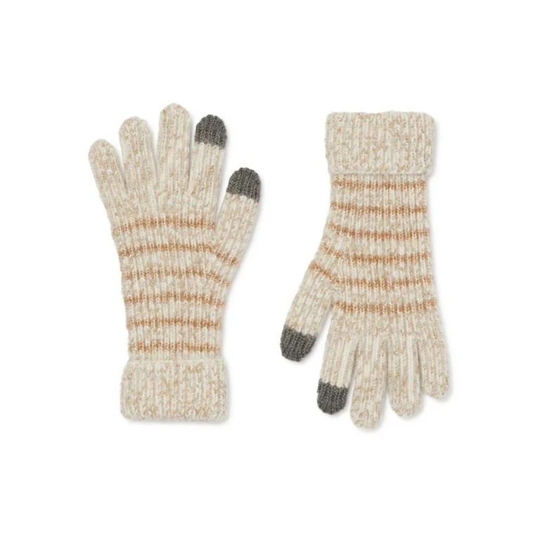 Time and Tru Women's Stripe Knit Gloves | Walmart (US)