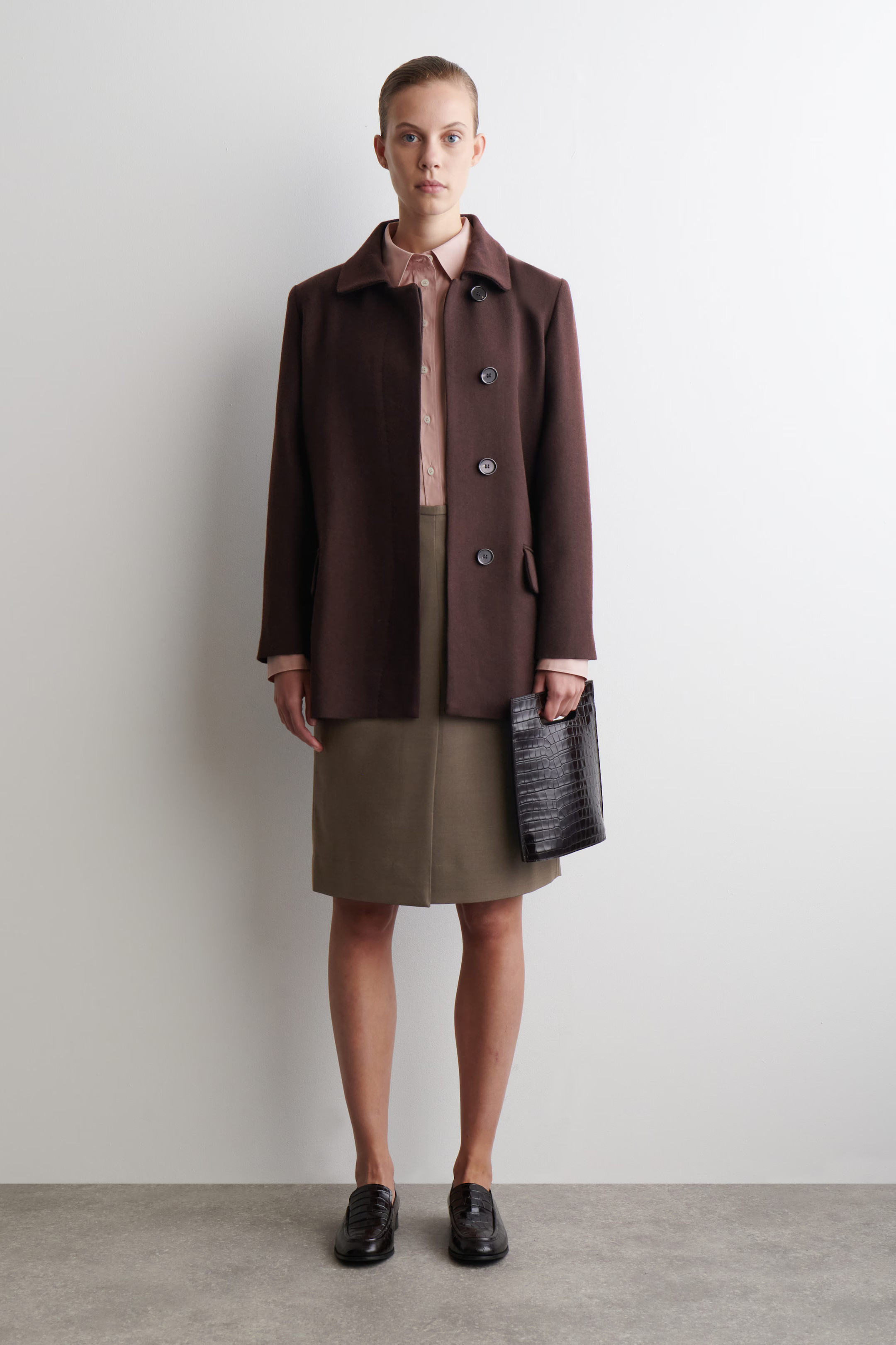 TAILORED WOOL-BLEND JACKET - DARK BROWN | COS US | COS (US)