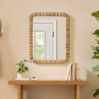 Natural Rectangular Framed Mirror (22 in. W x 28 in. H) | The Home Depot