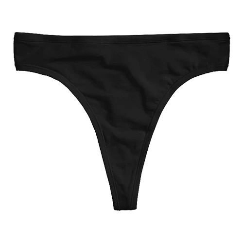 Women's Black Cotton Thong | Thongs for Women - Black Thong Underwear | Negative Underwear