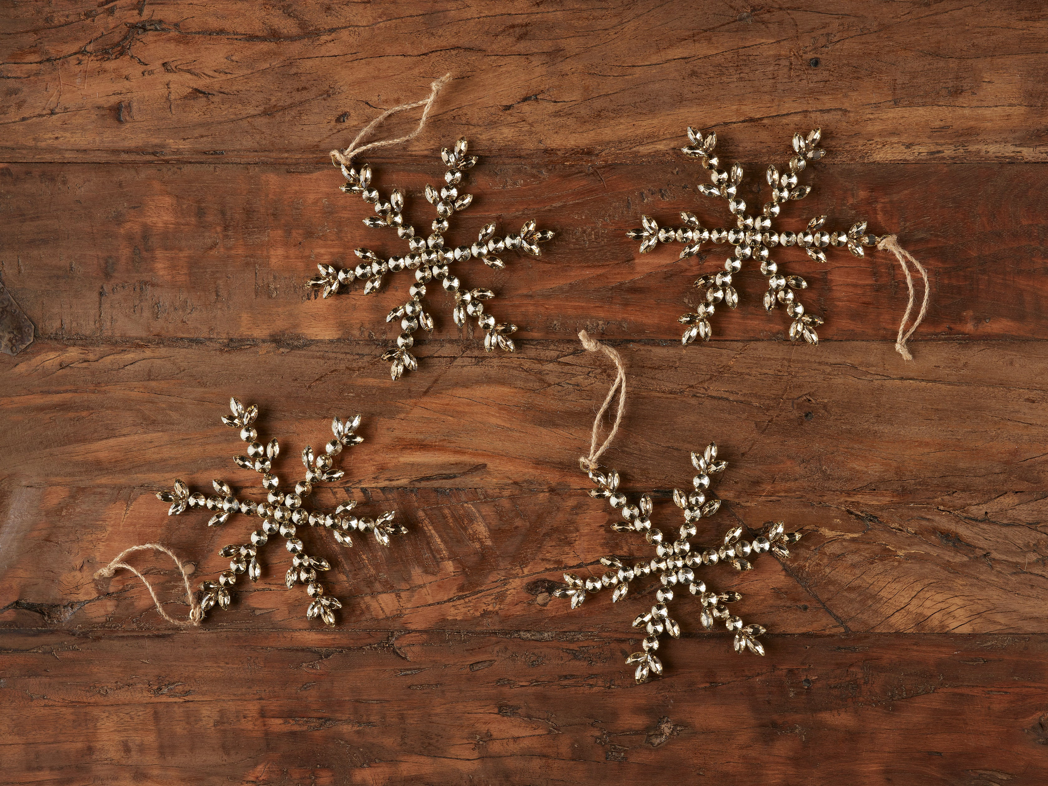 Crystal Snowflake Ornaments (Set of 4) | Arhaus