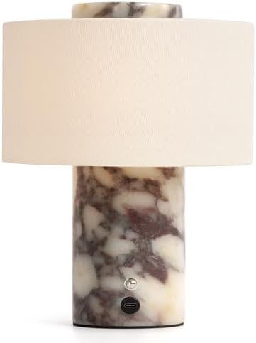 Marble Table Lamp, Rechargeable Touch Lamp, Calacatta Viola Marble | Rechargeable cordless touch ... | Amazon (US)