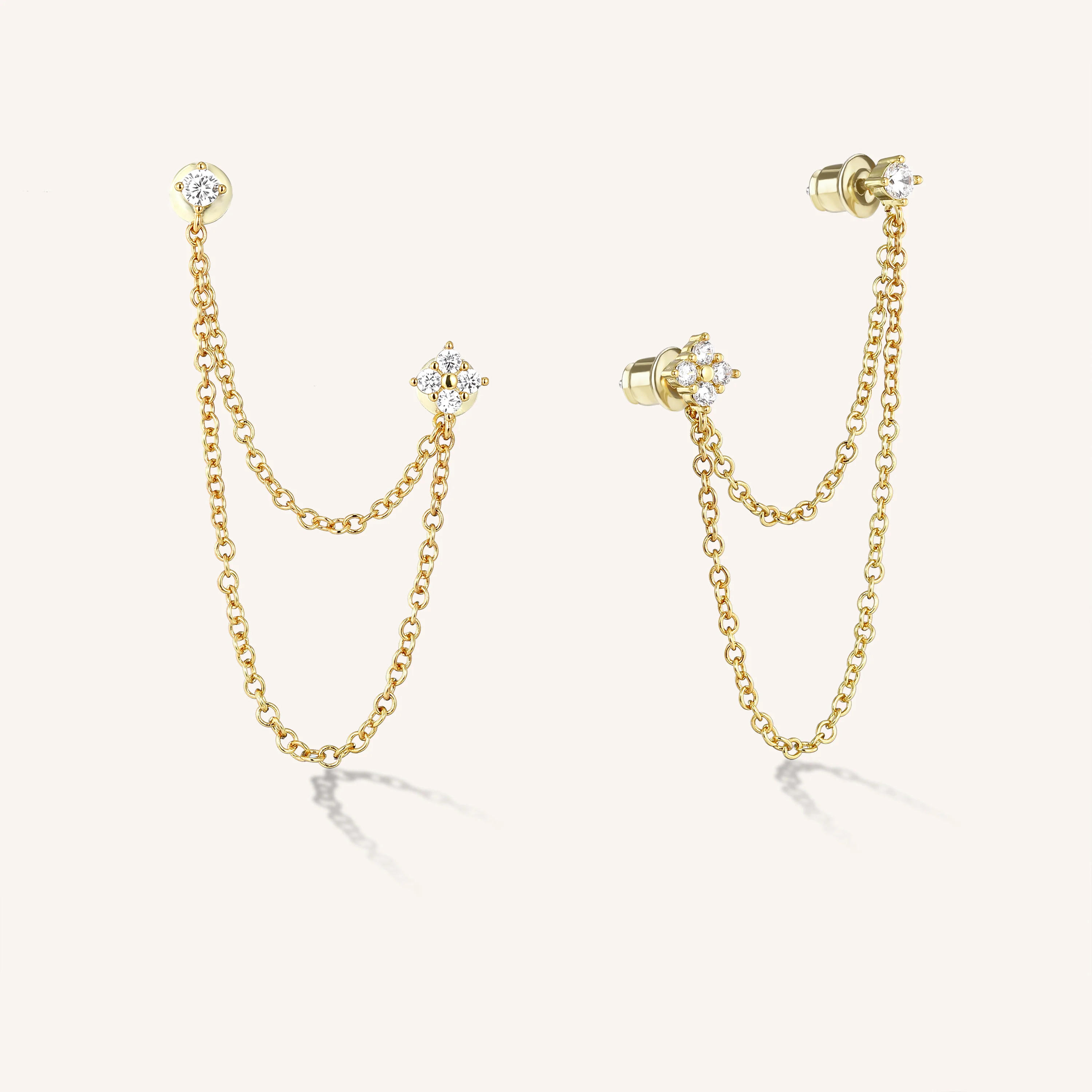 Duo Chain Stud Earrings | Victoria Emerson