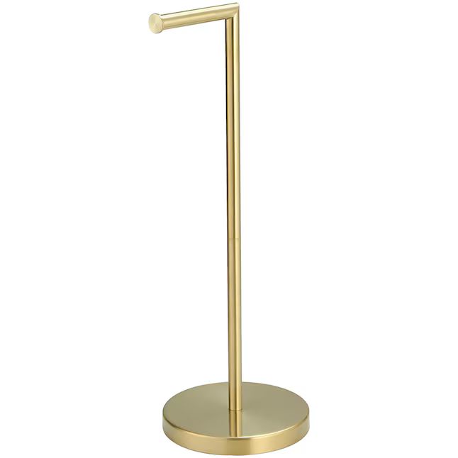 BWE A-91016 Toilet Paper Holder Brushed Gold Freestanding Single Post Toilet Paper Holder with St... | Lowe's