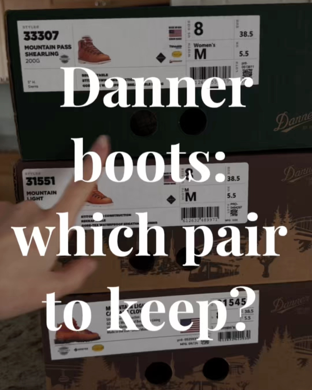Danner boots: reviewing and comparing 3 most popular Danner boots for women: 
Danner Mountain Light GTX boot 🥾 
Danner Mountain Pass shearling Boot 🥾 
Danner Mountain Light cascade Clovis boot 🥾  (these are the ones you may have seen in Wild the movie on Reese Witherspoon) 
What pair is your favorite? 

#LTKSeasonal #LTKShoeCrush #LTKWatchNow