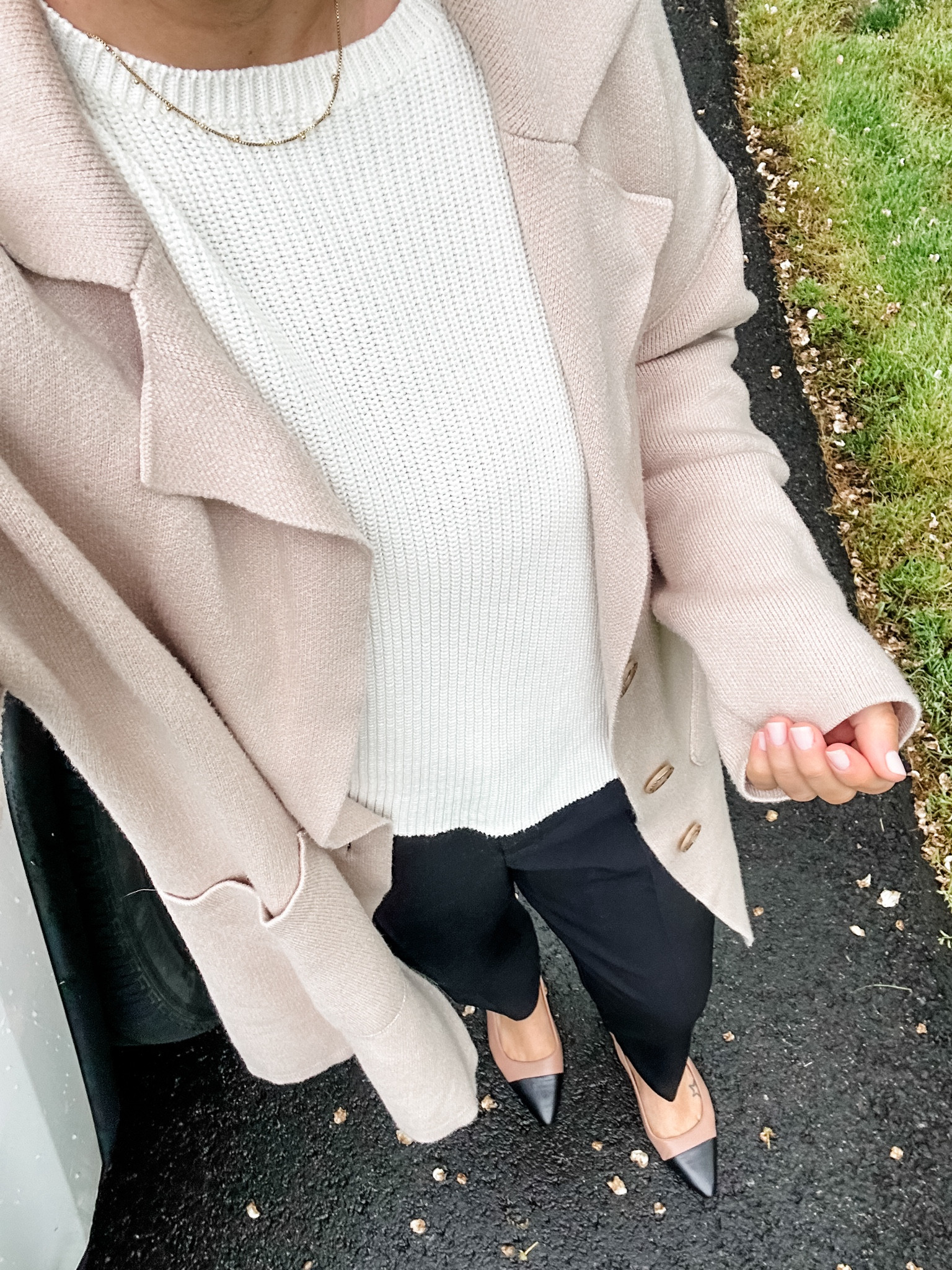 Semi obsessed with this ootd today. Small sweater top. Medium coatigan and size 6 pants. (I sized down 1). True to size 8 shoes  

#LTKOver40 #LTKMidsize #LTKStyleTip