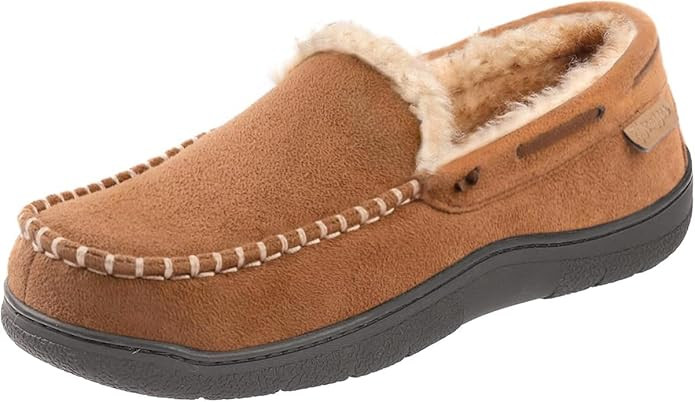 Zigzagger Men's Moccasin Slippers Memory Foam House Shoes, Indoor and Outdoor Warm Loafer Slipper... | Amazon (US)