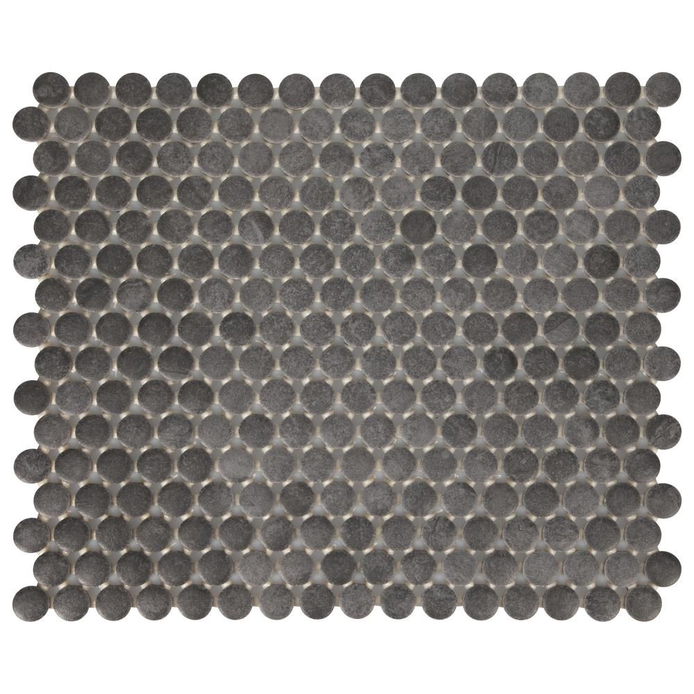 Daltile Cascade Ridge Slate 11 in. x 13 in. Glazed Ceramic Penny Round Mosaic Tile (1.06 sq. ft./Eac | The Home Depot