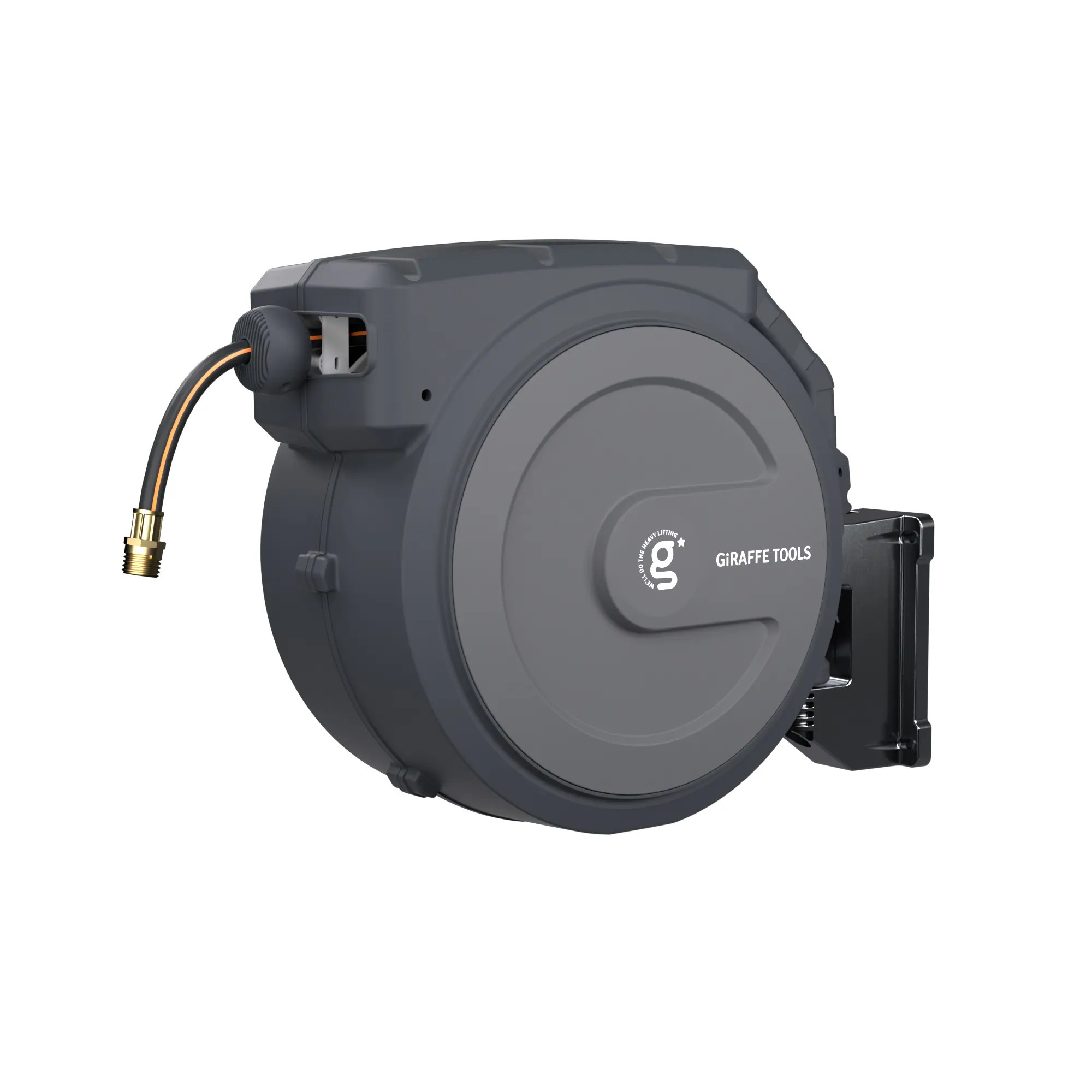 Giraffe Tools Plastic 130-ft Wall-mount Hose Reel one_size in Gray | AW4012US-MB | Lowe's