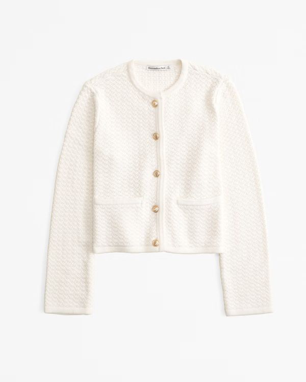 Textural Crew Sweater Jacket | Abercrombie & Fitch (US)