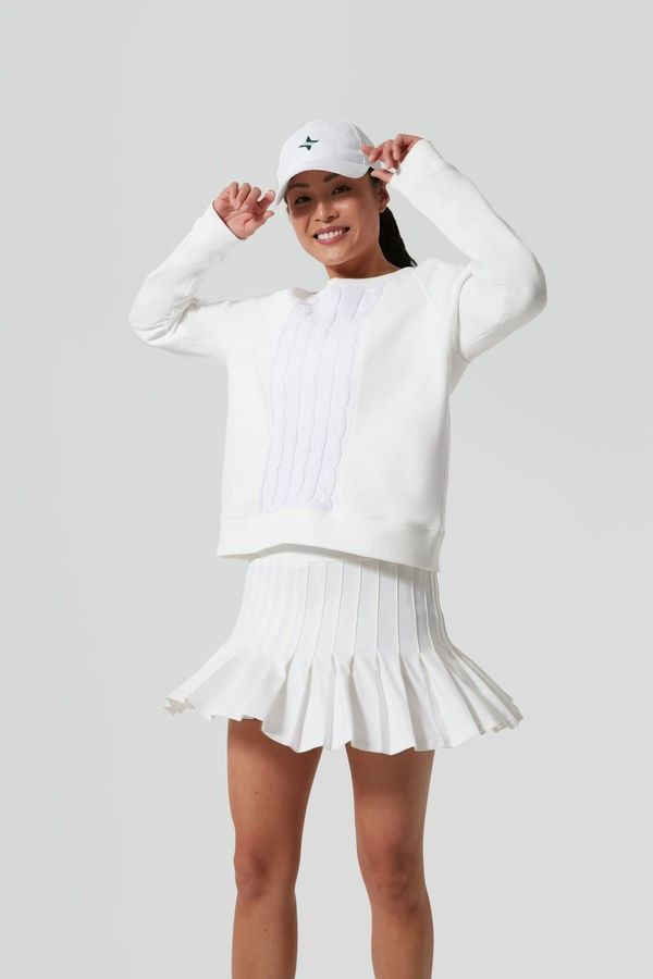 White Cable Knit Sweatshirt | Tuckernuck (US)