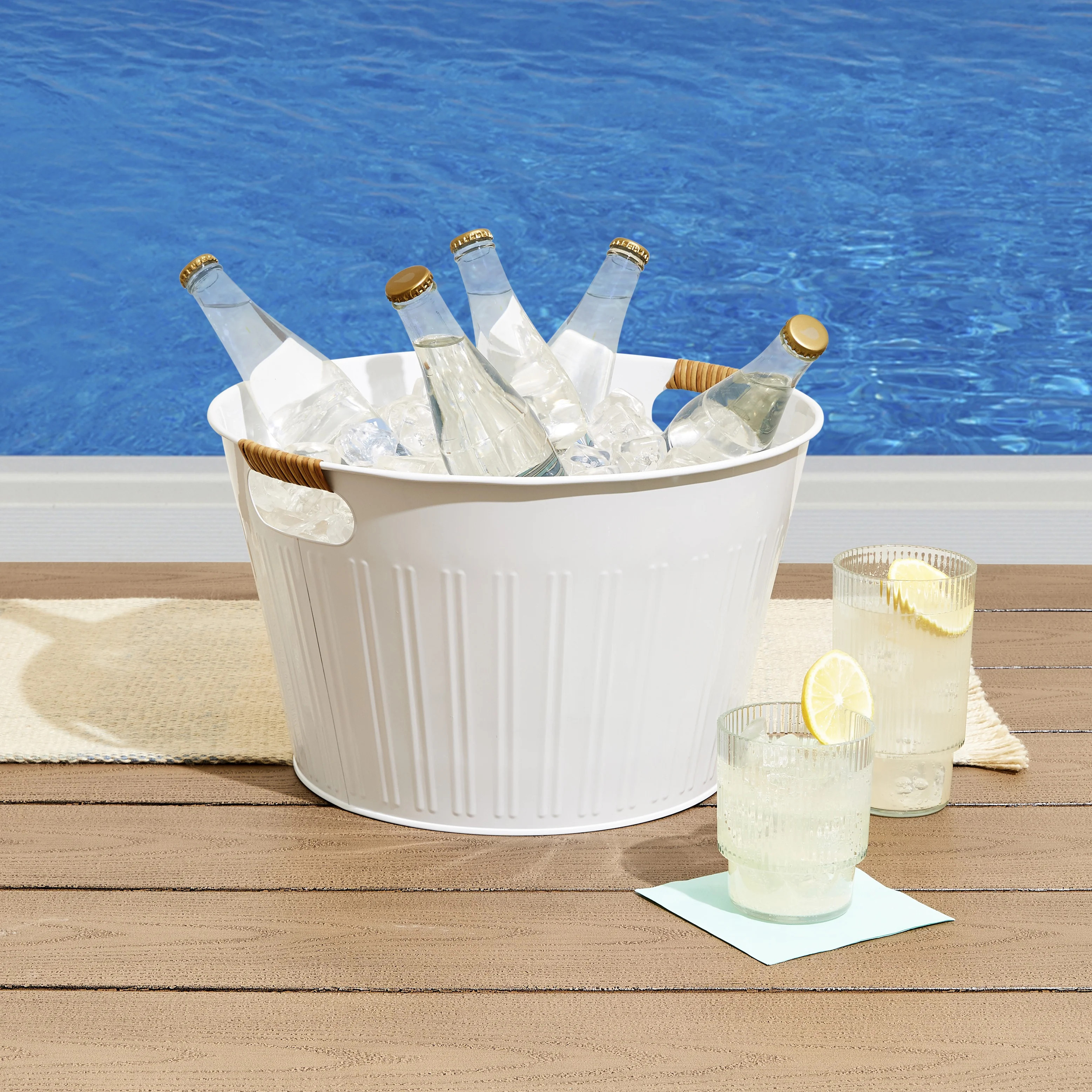 Better Homes & Gardens White Galvanized Round Tub | Walmart (US)