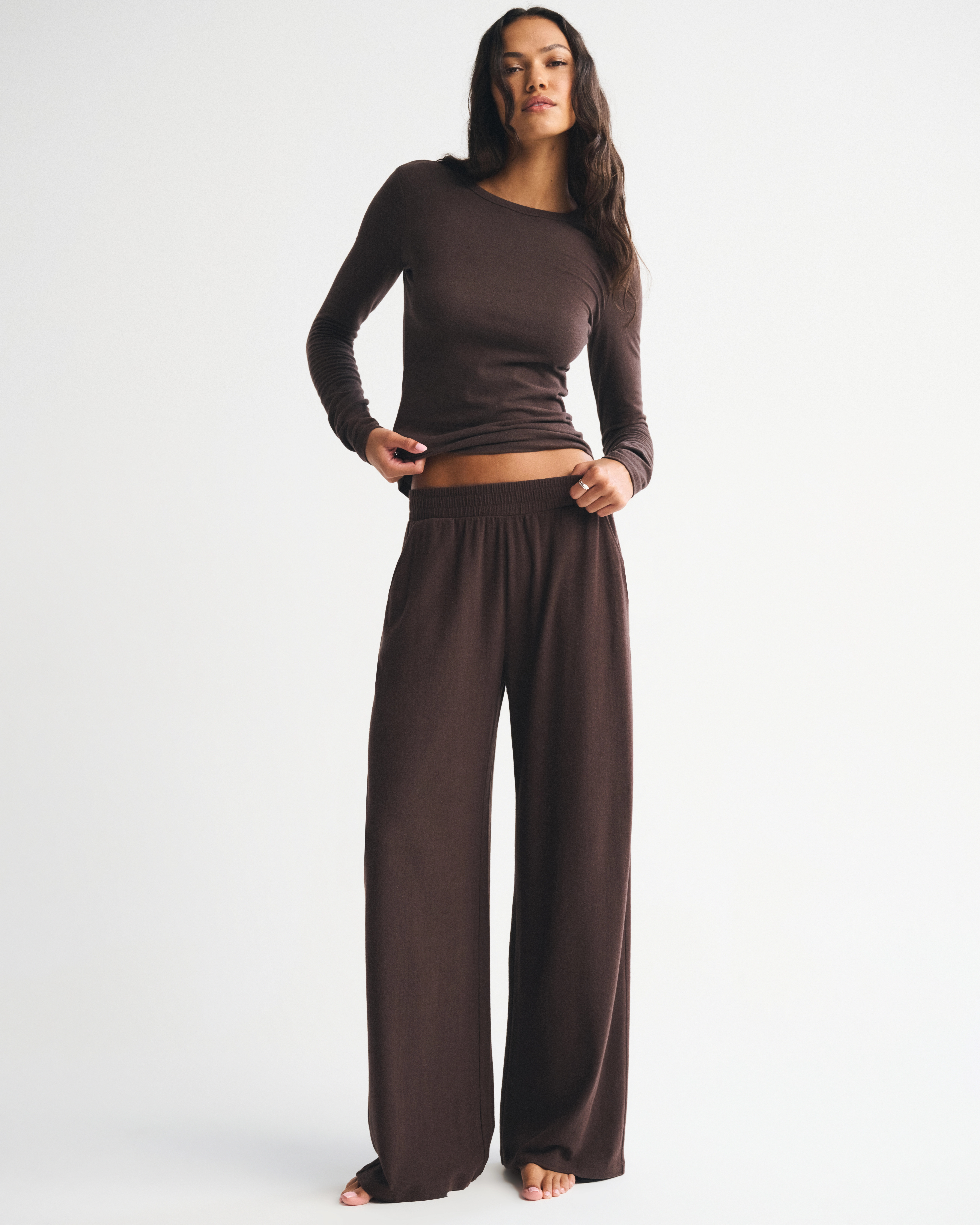 Lounge Brushed Wide Leg Sweatpant | Abercrombie & Fitch (US)