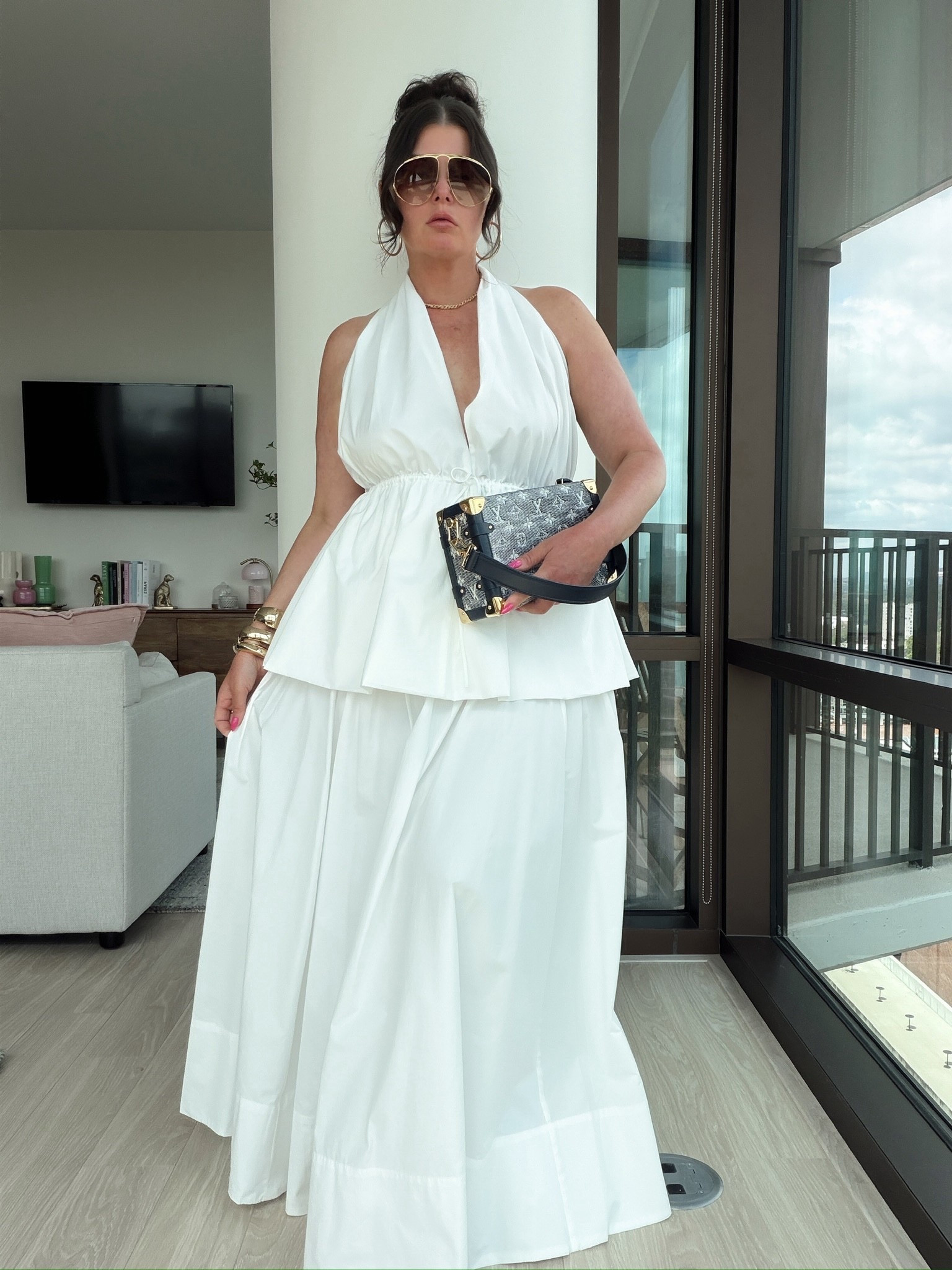 All white midi skirt set 

#LTKSeasonal #LTKootd #LTKgrwm