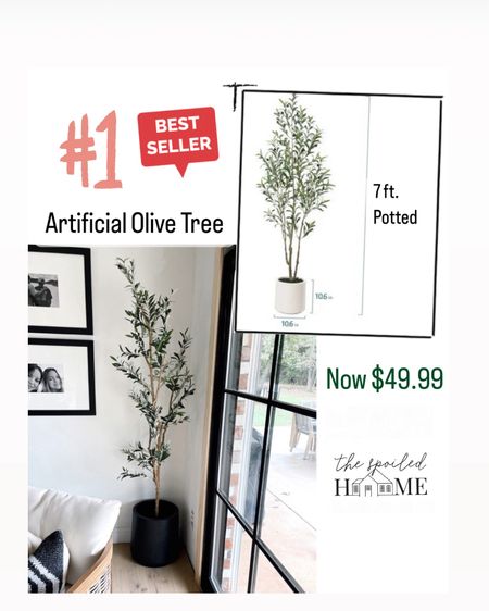 Our most recent bestseller the 7 ft artificial olive tree with wood branches $49.99! Other heights available as well:
4’ for $24.99
5’ for $29.99
6’ for $39.99

The Spoiled Home, faux olive tree
#walmarthome

#LTKsalealert #LTKhome