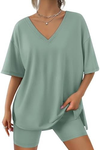 Trendy Queen Womens Two Piece Lounge Sets Spring Outfits 2026 Summer Fashion Vacation Tops Shorts... | Amazon (US)