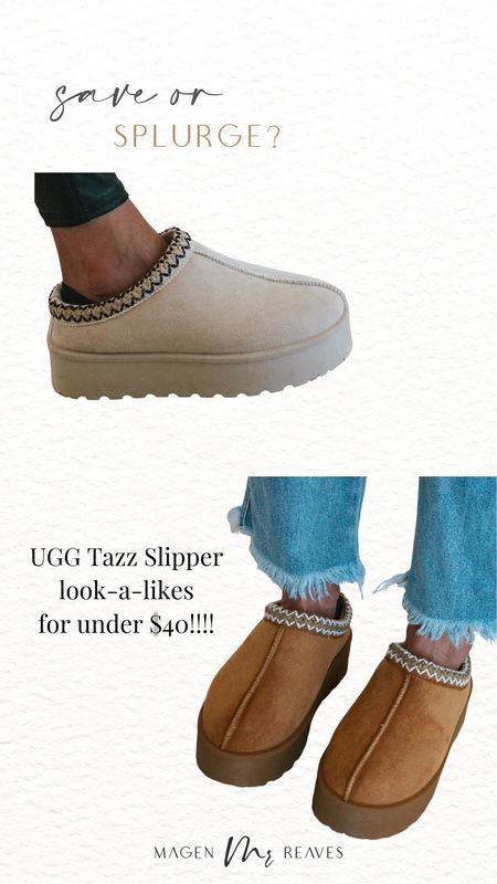 Save or splurge!!! I found these UGG Tazz slipper look-a-likes for under $40!!

Use my code MAGEN at checkout 

#LTKshoecrush #LTKfindsunder50 #LTKsalealert