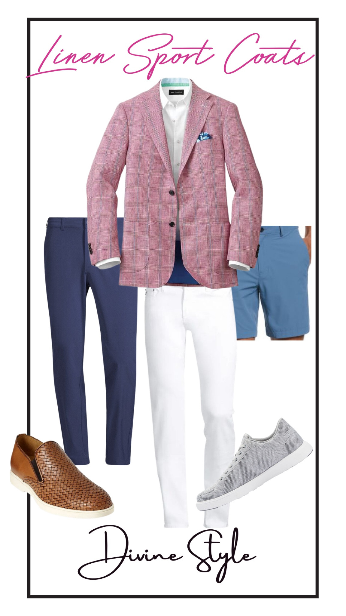 Sharp & fun to wear a summer in this season’s linen sport coats, styled 3 ways. With 5 pocket pants, white jeans, and shorts giving a variety of ways to wear it.

#LTKsalealert #LTKSeasonal #LTKmens