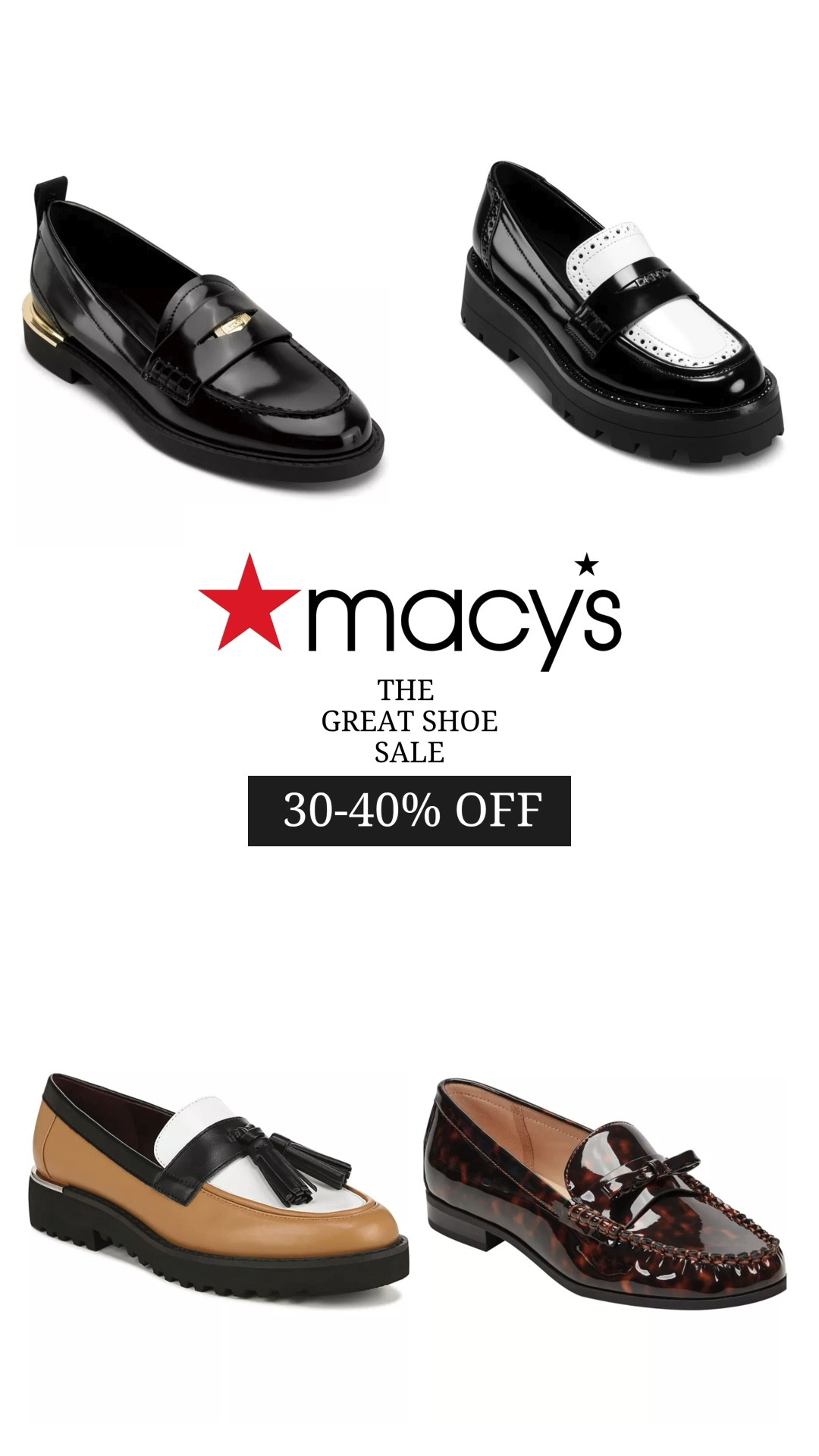 @Macys the great shoe sale 30-40% off 

#LTKShoes 

#LTKSeasonal #LTKSaleAlert #LTKWorkwear