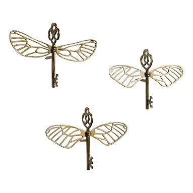 Harry Potter™ Flying Key Jewelry Hooks, Set of 3 | Pottery Barn Teen | Pottery Barn Teen